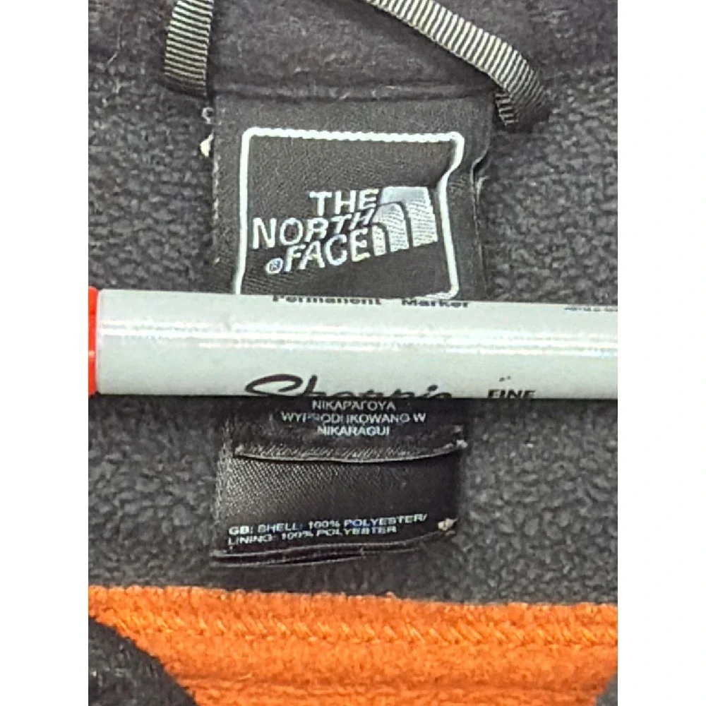 The‎ North Face Mens Full Zip Fleece Jacket Orange Grey Softshell Overlay Small